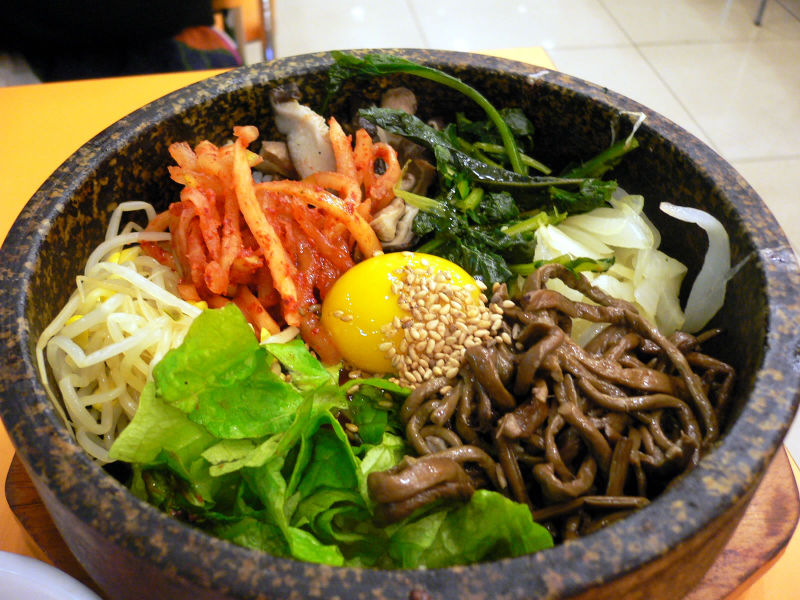 Korean delicacy, a largely vegetarian rice dish.